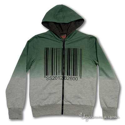 Толстовка Ginger, цвет цвет серый меланж / зеленый