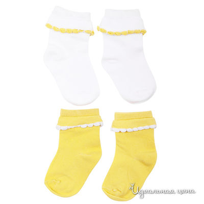 Носки Gulliver для девочки, цвет белый / желтый, 2 пары