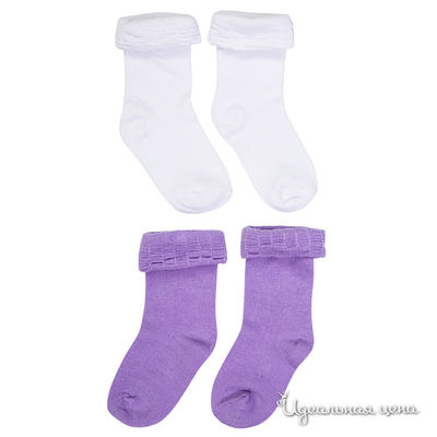 Носки Gulliver, цвет цвет белый / светло-сиреневый