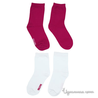 Носки Gulliver, цвет цвет белый / фуксия