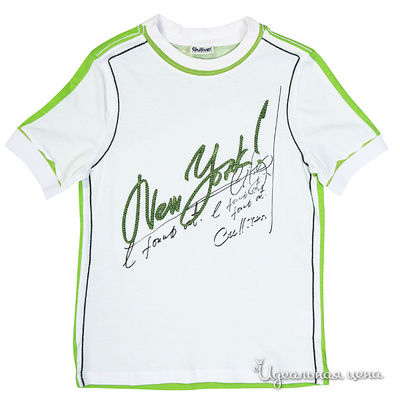 Футболка Gulliver, цвет цвет белый / салатовый