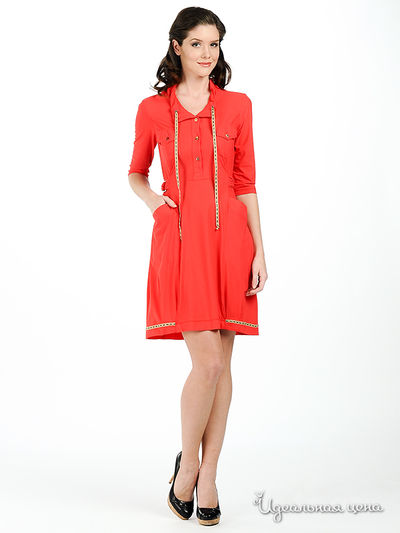 Платье Мультибренд, цвет цвет красно-оранжевый