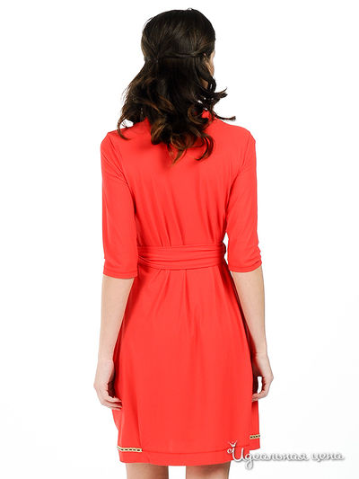 Платье Мультибренд женское, цвет красно-оранжевый