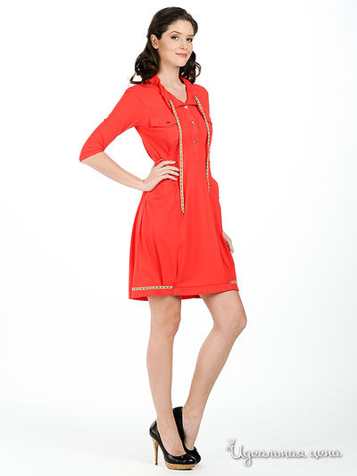 Платье Мультибренд женское, цвет красно-оранжевый