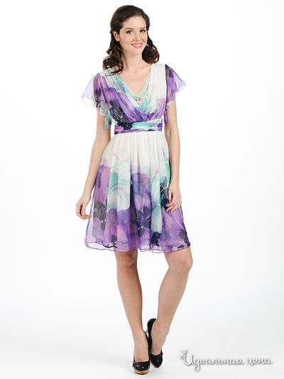 Платье Мультибренд, цвет цвет белый / фиолетовый