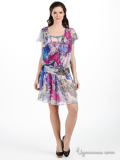 Платье Мультибренд, цвет цвет сиреневый / синий / белый