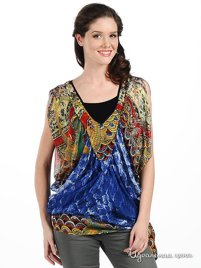 Блузка Мультибренд, цвет цвет синий