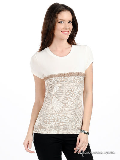 Футболка Just Valeri, цвет цвет белый / коричневый