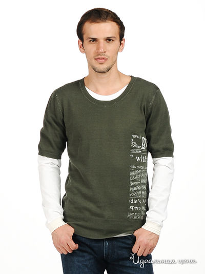 Джемпер Мультибренд, цвет цвет хаки / белый