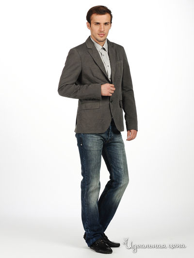 Пиджак Мультибренд мужской, цвет серо-коричневый