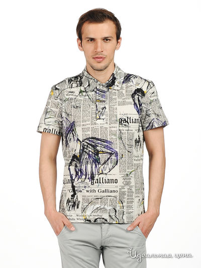 Футболка Мультибренд, цвет цвет светло-серый / принт газета