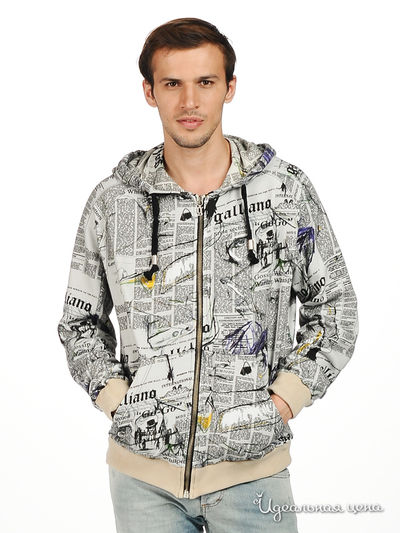 Толстовка Мультибренд, цвет цвет светло-серый / принт газета