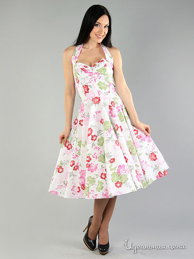 Платье Diva, цвет цвет белый / принт цветы