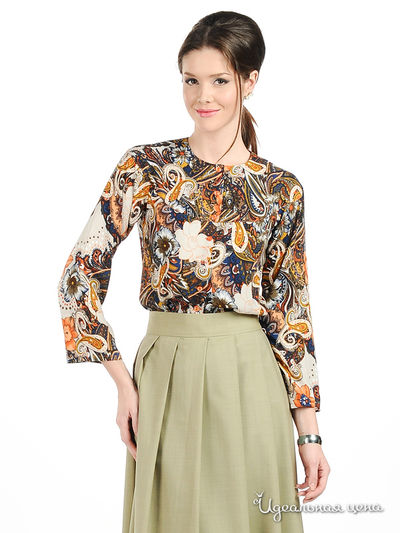 Блуза Майская роза, цвет цвет коричневый / мультиколор