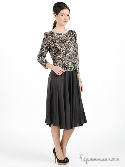 Платье Майская роза, цвет цвет темно-серый / принт леопард