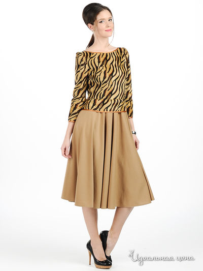 Платье Майская роза, цвет цвет темно-бежевый / принт леопард