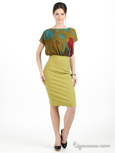 Платье Майская роза, цвет цвет зеленый / мультиколор