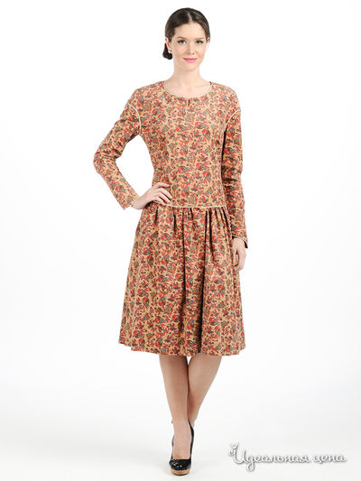 Платье Майская роза, цвет цвет светло-коричневый / красный