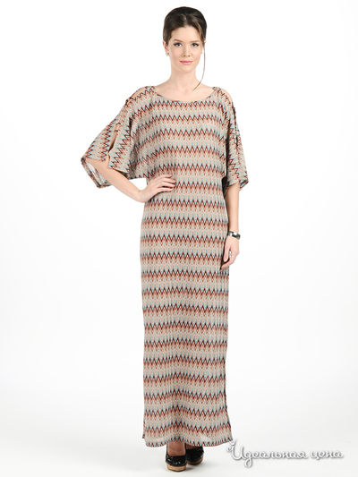 Платье Майская роза, цвет цвет серый / мультиколор