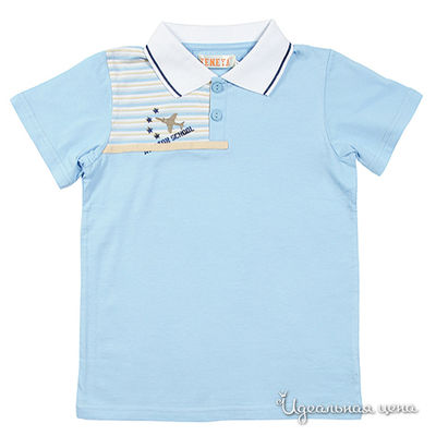 Футболка-поло Венейя, цвет цвет голубой / белый