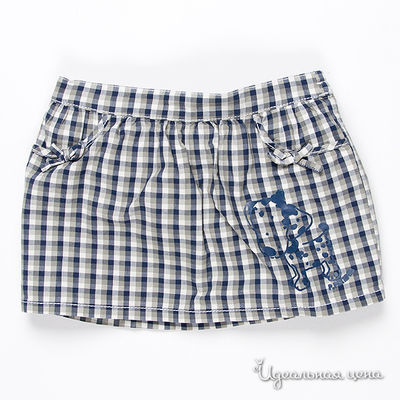 Юбка Petit Patapon, цвет цвет темно-синий / белый / принт клетка