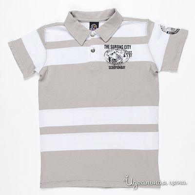 Поло Scorpion bay, цвет цвет белый / серо-бежевый / принт полоска