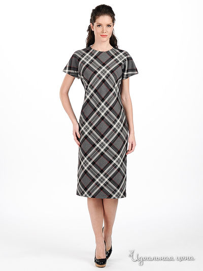 Платье Sysoev, цвет цвет серый / принт клетка