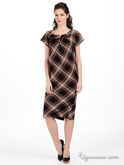 Платье Sysoev, цвет цвет коричневый / принт клетка