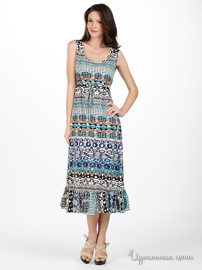 Сарафан Brand, цвет цвет белый / голубой / коричневый