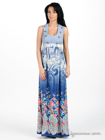 Сарафан Мультибренд, цвет цвет синий / белый / мультиколор