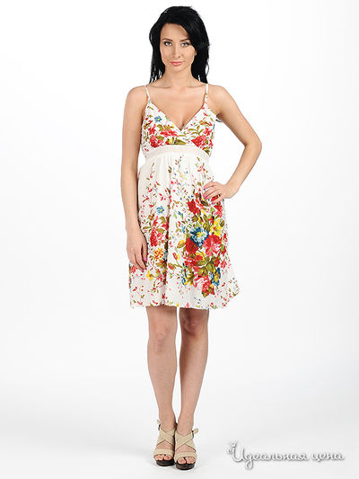 Сарафан Мультибренд, цвет цвет белый / принт цветы