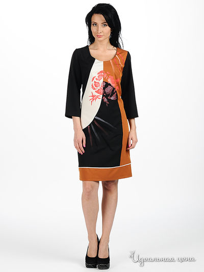 Платье Мультибренд, цвет цвет черный / белый / рыжий