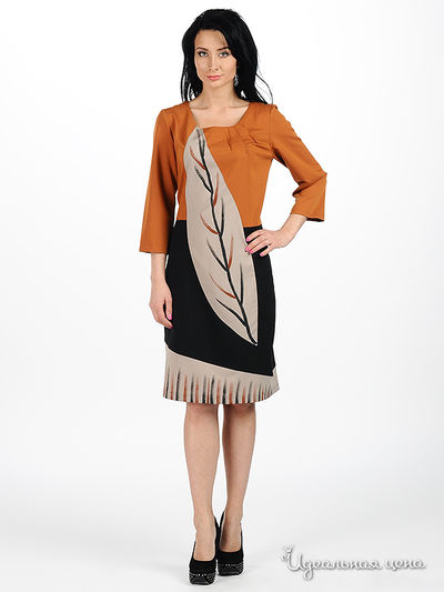 Платье Мультибренд, цвет цвет рыжий / серый / черный