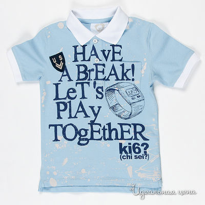 Кофта-поло KI6, цвет цвет голубой / белый