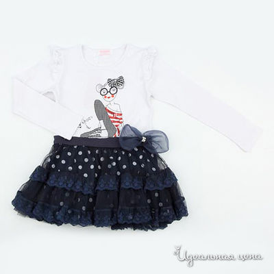 Платье Colabear, цвет цвет белый / темно-синий