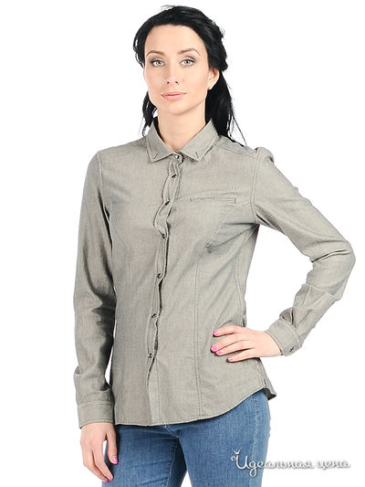 Блузка Marlboro Classics, цвет цвет серо-бежевый