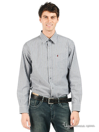 Сорочка Marlboro Classics, цвет цвет серый / белый / голубой