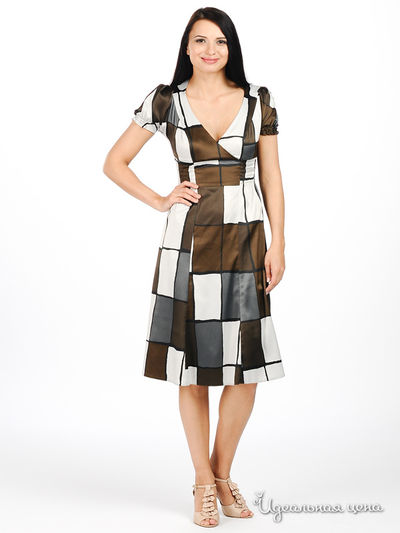 Платье Akimbo, цвет цвет болотный / белый