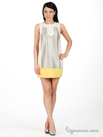 Платье Sexy woman&amp;Northland женское, цвет бежевый / серебряный / желтый