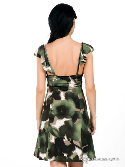 Платье Giorgia&amp;Johns женское, цвет зеленый / белый / серый