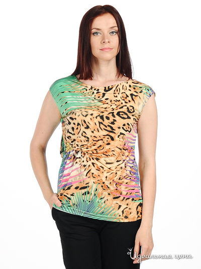 Блуза MadamT, цвет цвет бежевый / зеленый