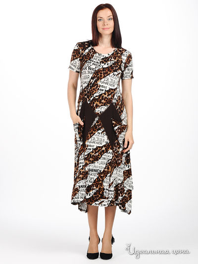 Платье MadamT, цвет цвет коричневый / белый