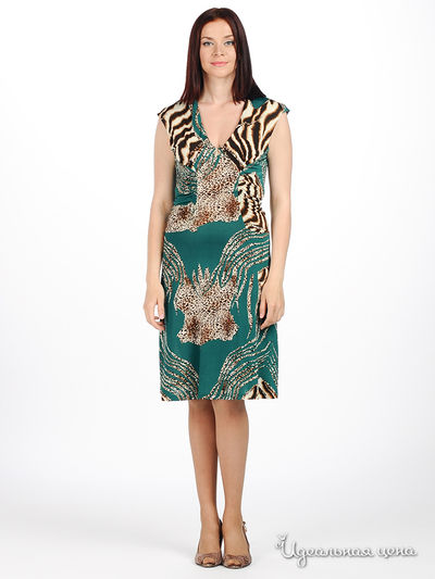 Платье MadamT, цвет цвет зеленый / коричневый