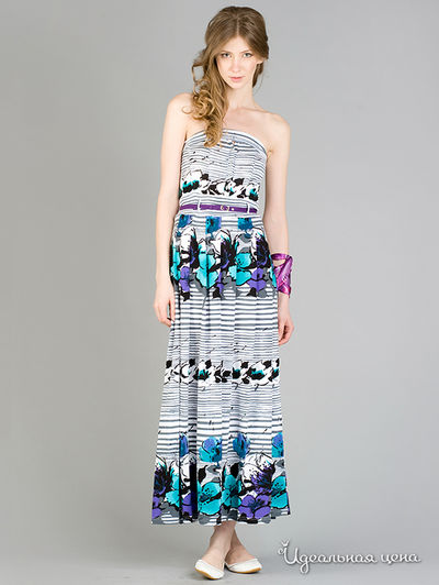 Платье Gloss, цвет цвет белый / бирюзовый / фиолетовый