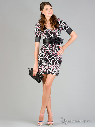 Платье Gloss, цвет цвет черный / розовый / белый