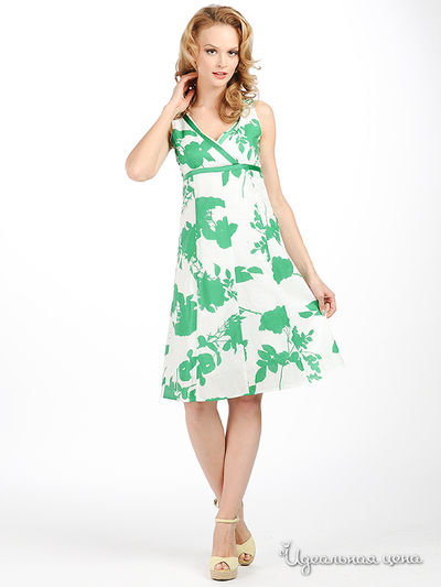 Платье Connection 18, цвет цвет белый / зеленый
