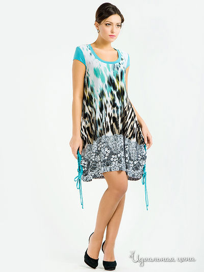 Платье Pikanto, цвет цвет бирюзовый / мультиколор