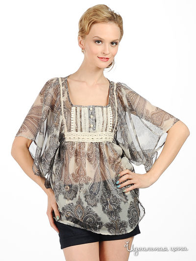 Блузка Cecico, цвет цвет серый / лиловый