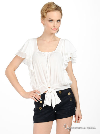 Блузка Double zero, цвет цвет белый