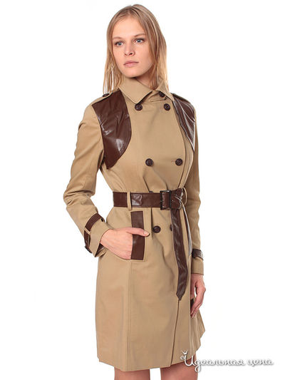 Плащ Braude, цвет цвет бежевый / темно-коричневый
